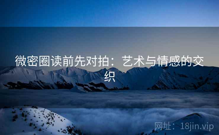 微密圈读前先对拍：艺术与情感的交织