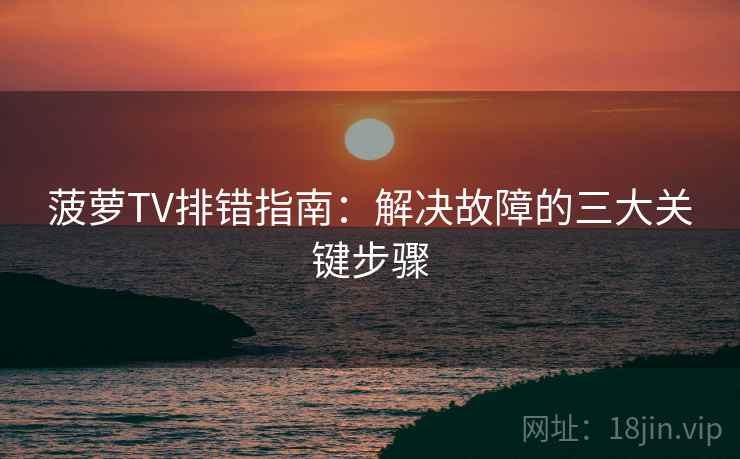 菠萝TV排错指南:解决故障的三大关键步骤 菠萝TV排错指南:解决故障的三大关键步骤
